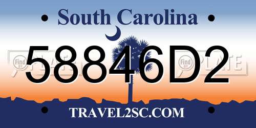 58846D2 South Carolina License Plate