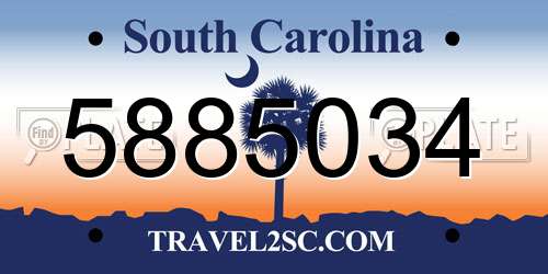 5885034 South Carolina License Plate