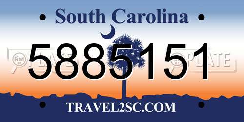 5885151 South Carolina License Plate