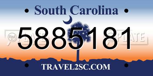 5885181 South Carolina License Plate