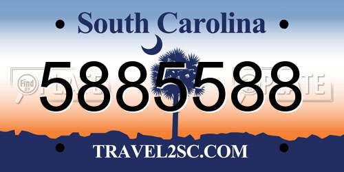 5885588 South Carolina License Plate