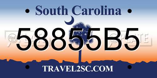 58855B5 South Carolina License Plate
