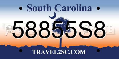 58855S8 South Carolina License Plate