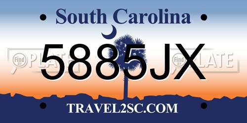 5885JX South Carolina License Plate