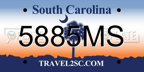 5885MS South Carolina License Plate