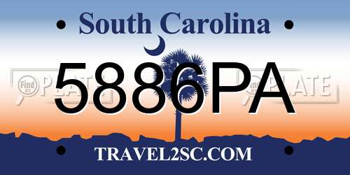 5886PA South Carolina License Plate