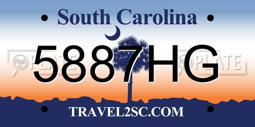 5887HG South Carolina License Plate