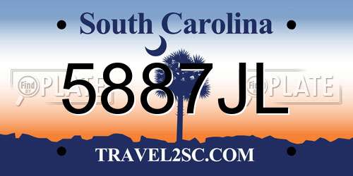 5887JL South Carolina License Plate