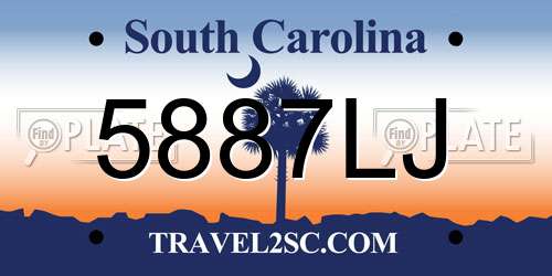 5887LJ South Carolina License Plate