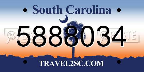 5888034 South Carolina License Plate