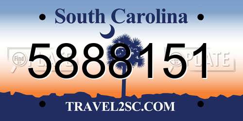 5888151 South Carolina License Plate