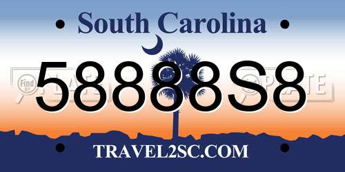 58888S8 South Carolina License Plate