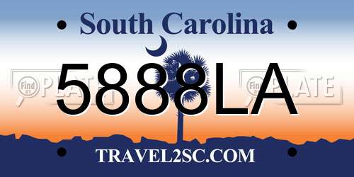 5888LA South Carolina License Plate