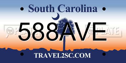 588AVE South Carolina License Plate