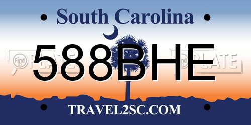588BHE South Carolina License Plate