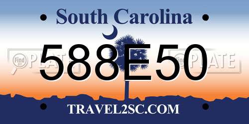588E50 South Carolina License Plate