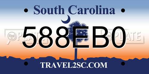 588EB0 South Carolina License Plate