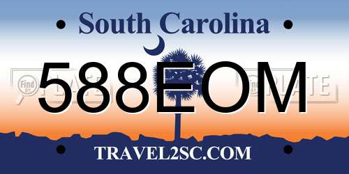 588EOM South Carolina License Plate