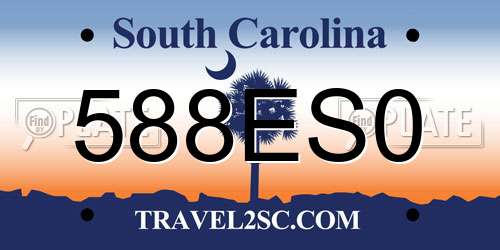 588ES0 South Carolina License Plate