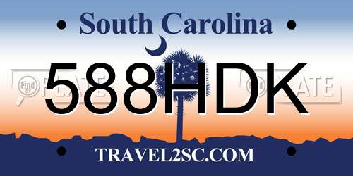 588HDK South Carolina License Plate