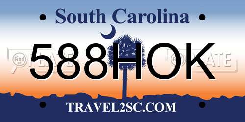 588HOK South Carolina License Plate