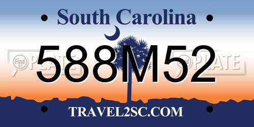588M52 South Carolina License Plate