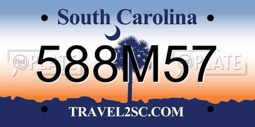 588M57 South Carolina License Plate