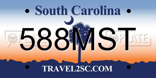 588MST South Carolina License Plate