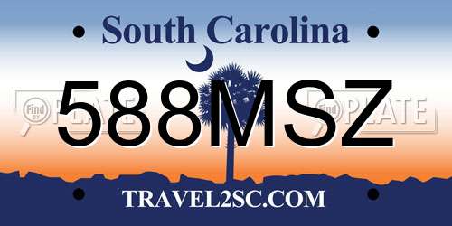588MSZ South Carolina License Plate