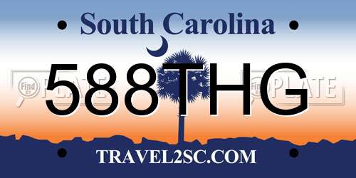 588THG South Carolina License Plate