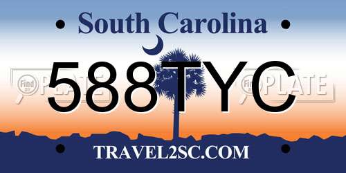 588TYC South Carolina License Plate