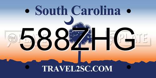 588ZHG South Carolina License Plate