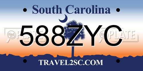 588ZYC South Carolina License Plate