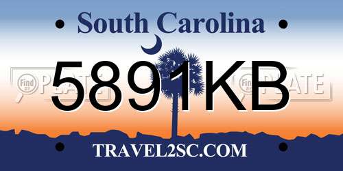 5891KB South Carolina License Plate