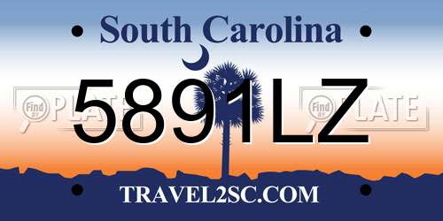 5891LZ South Carolina License Plate