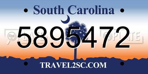 5895472 South Carolina License Plate
