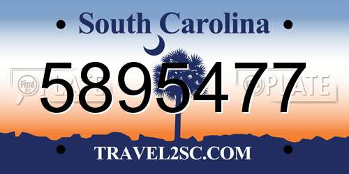 5895477 South Carolina License Plate