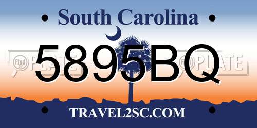 5895BQ South Carolina License Plate