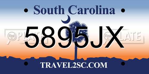 5895JX South Carolina License Plate