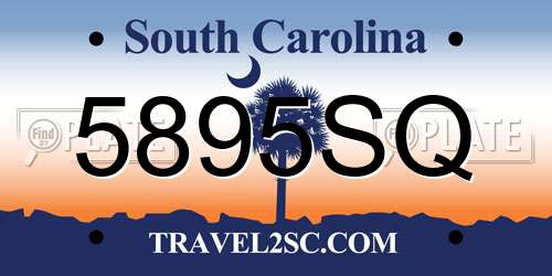 5895SQ South Carolina License Plate