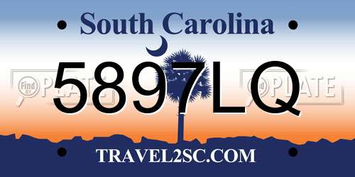 5897LQ South Carolina License Plate