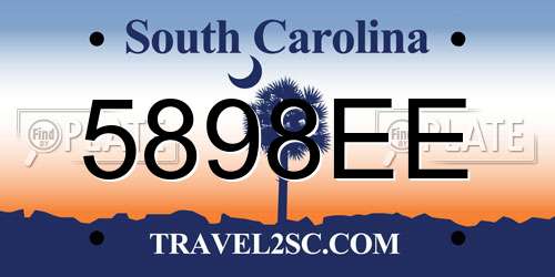 5898EE South Carolina License Plate