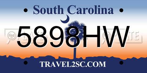 5898HW South Carolina License Plate