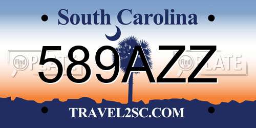 589AZZ South Carolina License Plate