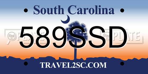 589SSD South Carolina License Plate