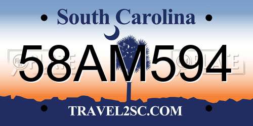 58AM594 South Carolina License Plate