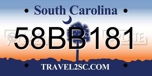 58BB181 South Carolina License Plate