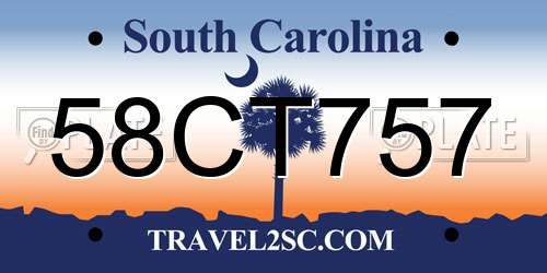 58CT757 South Carolina License Plate