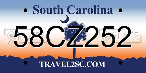58CZ252 South Carolina License Plate