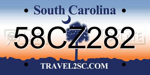 58CZ282 South Carolina License Plate